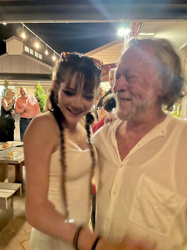A photo with a fan